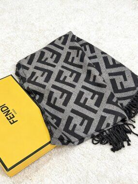 FENDI Reversible FF Monogram Cashmere Scarf